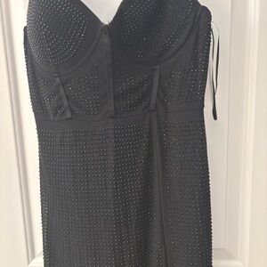 Elegant Black Studded Maxi Dress